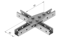 5-Hole Plate SMA 611, 80x165 mm, 5.0 mm Thickness, Hot-Dip Galvanized Steel