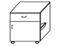 Low Mobile Cabinet with Drawer and Door TP-4