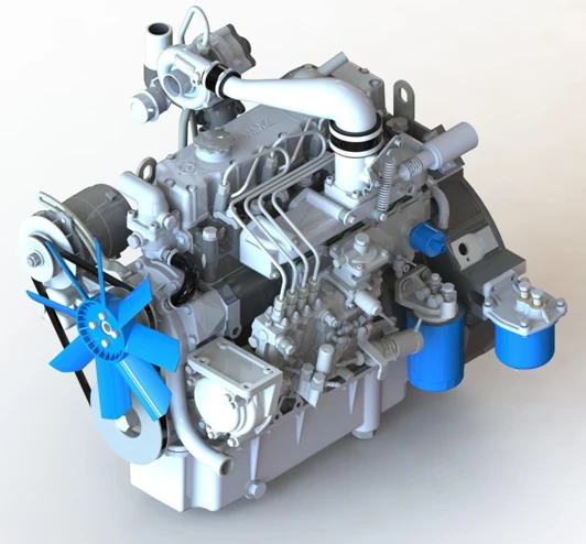 Four-Stroke Diesel Engine with Turbocharger MMZ-4DT