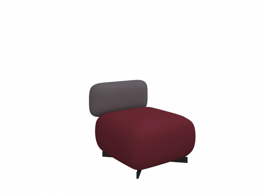 Single Seat Pouf with Backrest