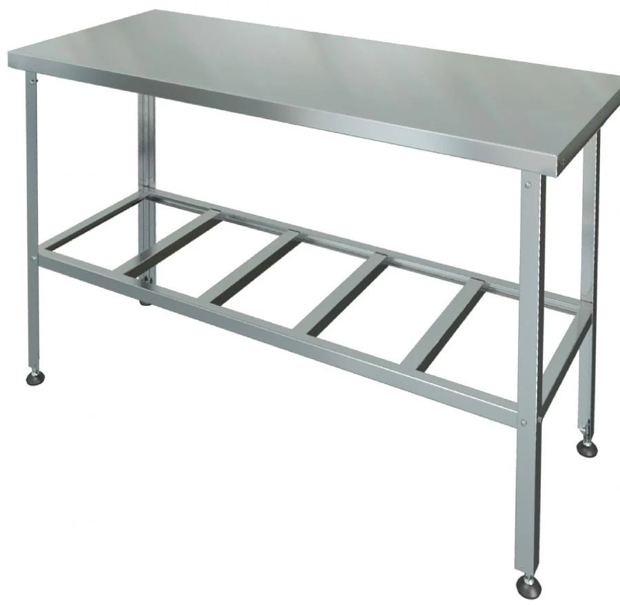 Stainless Steel Processing Table without Edges, Model SRP-0-0.7/1.5
