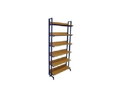 Single-Sided Library Shelf with Open Shelves