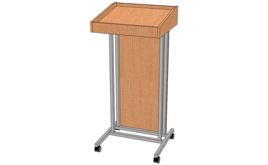 Lecture Stand T-1 - Metal Frame with Wheels