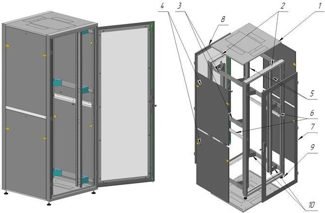 42U Floor Telecommunications Cabinet 800x2015x800-SM