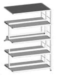 Two-Sided Metal Rack with 4 Shelves - 880x570x1452 mm