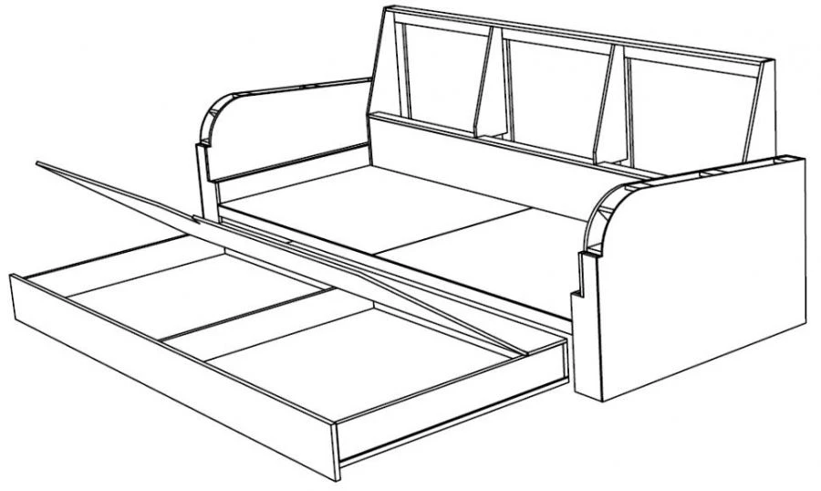 Transformable Sofa Bed with Wooden Frame TV-BDSK-5.22.01-01