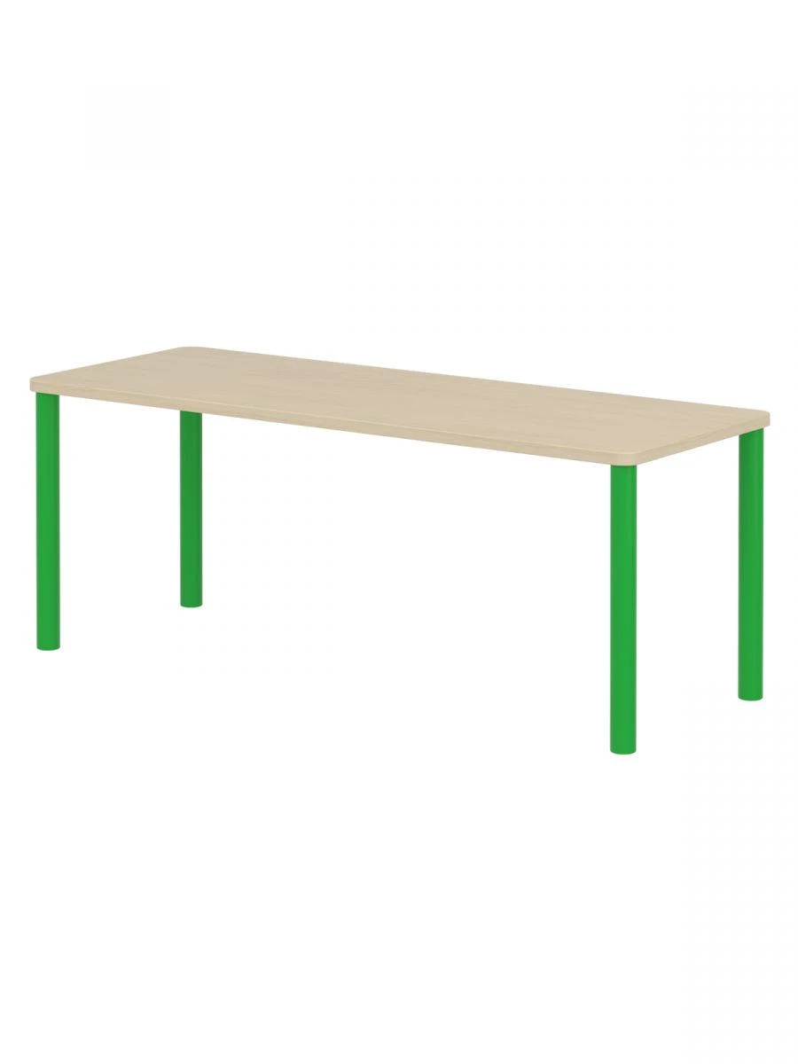 Rectangular Children's Table for Two, Height 400mm, Green