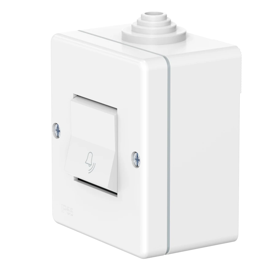 Caduceus Aling OG Single-Pole Switch for Open Wiring, 10A, 250V, IP55, White, Art. 220