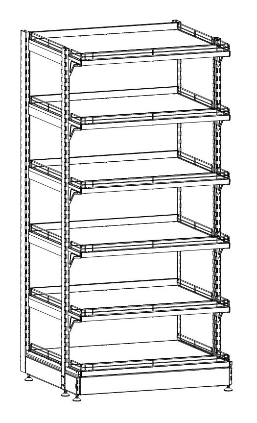 One-Sided Wall Shelf for Display and Storage ST1-D(2)
