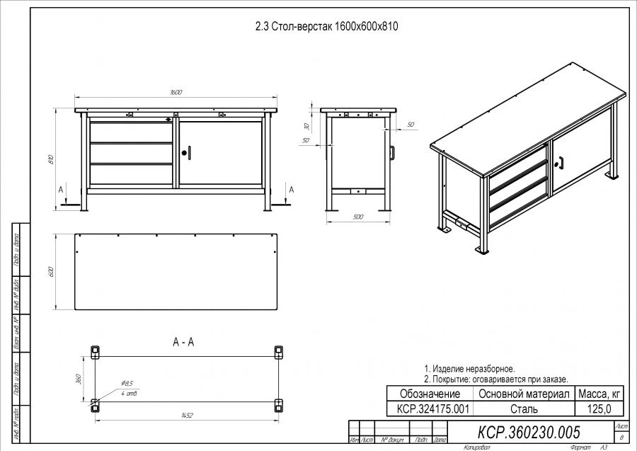 Specialized Workbench 1600x600x810
