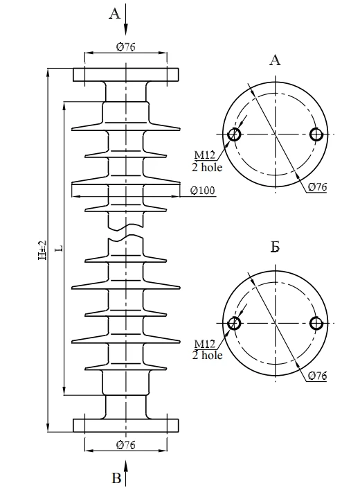 Insulator Support Rod with Silicone Composite Coating OSC 3-35-A-2