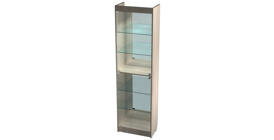 Display Showcase with 2 Glass Doors and Lighting 600x350x2150mm