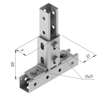 Longitudinal Mounting SMA 000, Size 46x53x105mm to 66x53x105mm, 5mm Thick