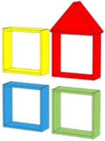 Children's Wall Shelf Model P.dt1 for Kindergarten Storage