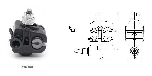 Aluminum Connector Clamp for Uninsulated Wires CTN 70 P