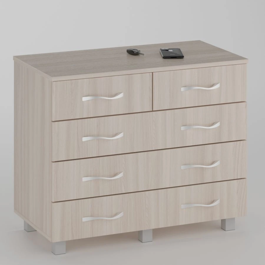 Office Desk Side Cabinet with 3 Large and 2 Small Drawers