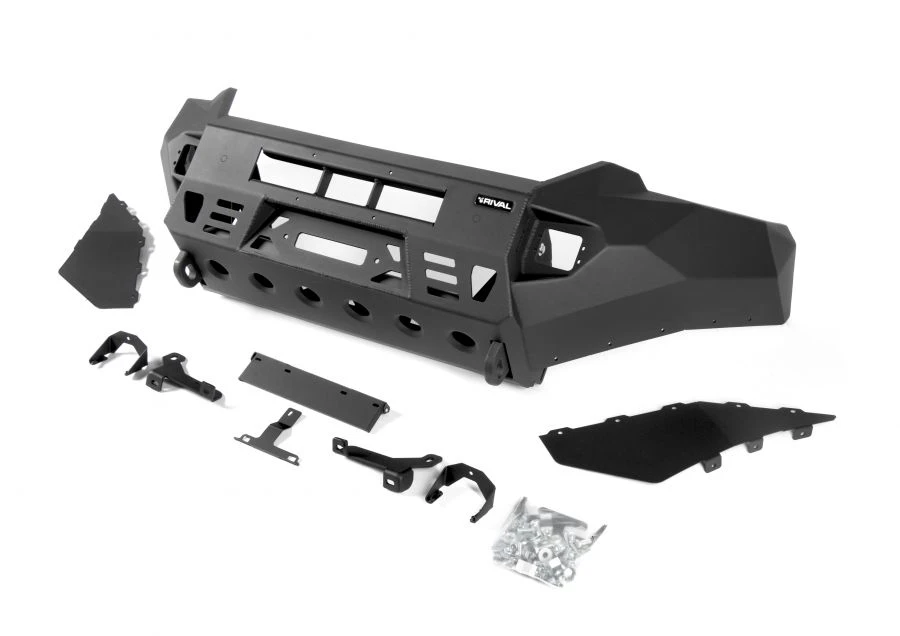 Black Bumper for Toyota Land Cruiser 150 (2017-) without Lights + Mounting Kit