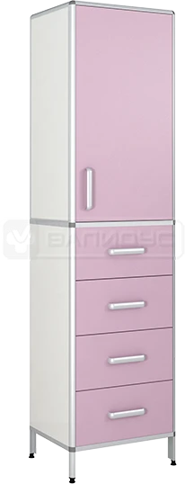 Single Door Cabinet with 4 Drawers on Aluminum Frame - SHM-3KN