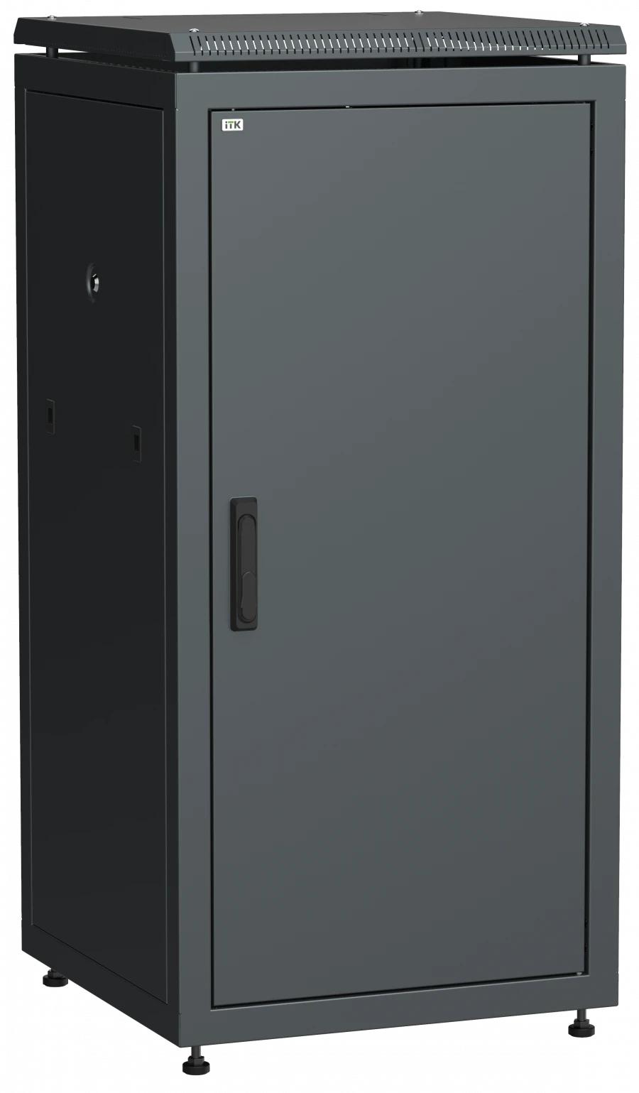 19" Network Cabinet LINEA N 28U 600x600mm with Metal Front Door Black