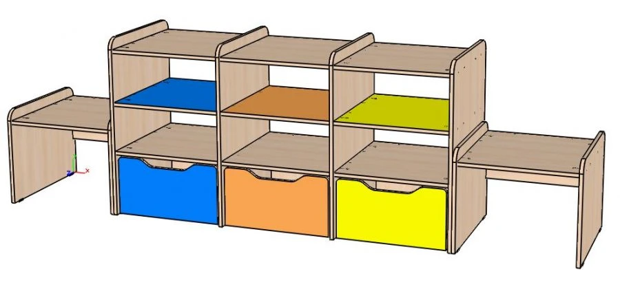 Children's Shelving Unit for Safe and Cozy Spaces, Art. SS-03