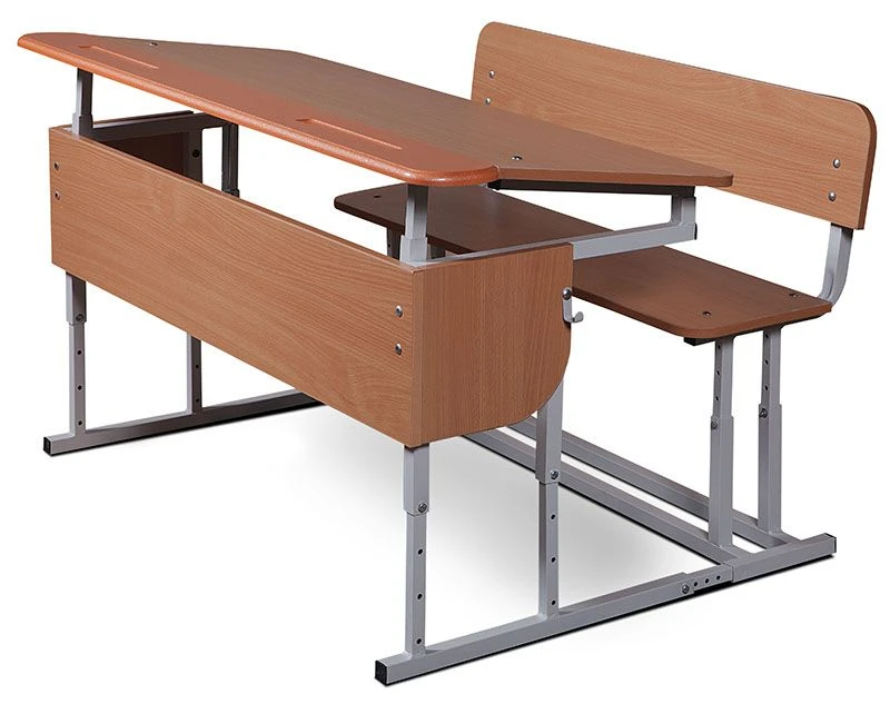 School Monoblock Desk with Bench Seating