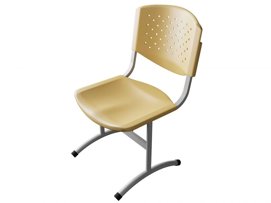 Student Chair, Fixed Height, Round Tube, Plastic Prisma STU-2.02.D