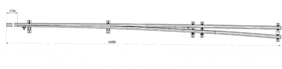 Main Track Frame Rail with Point, Project 2925.01.000RK2