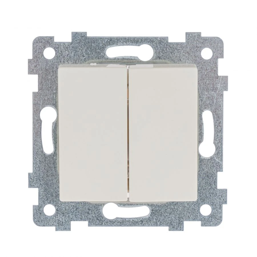 Axiom Two-Gang Switch Mechanism Hidden Installation S510-449 "Ivory