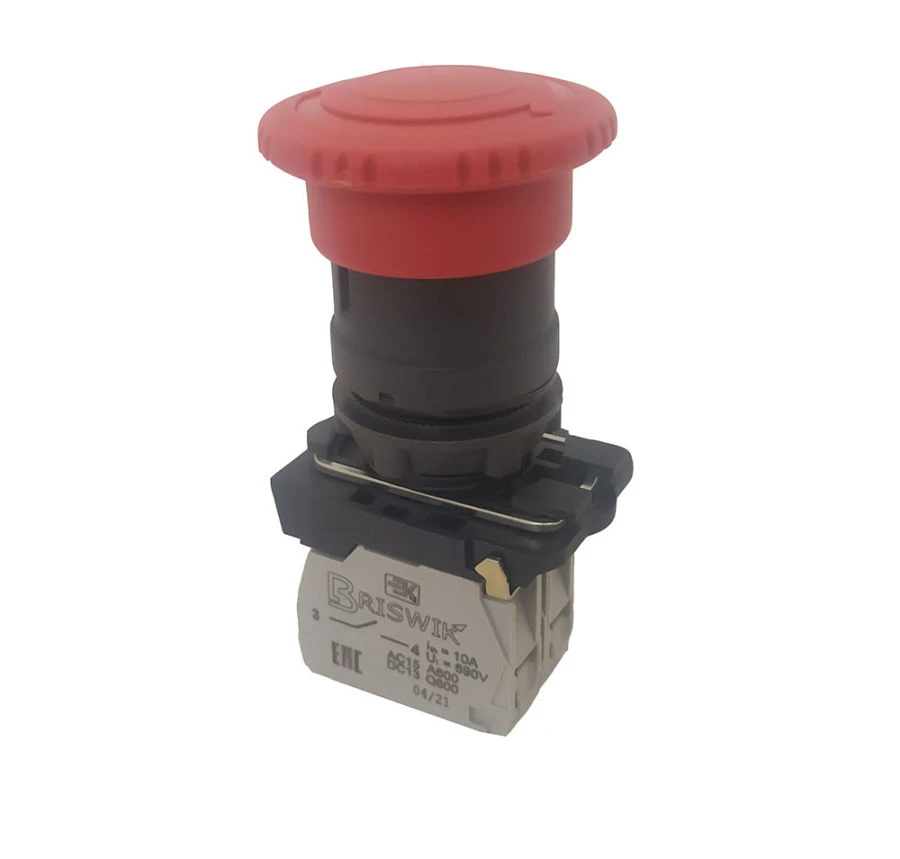 Mushroom Push Button Switch with Locking 22mm Plastic (KME 5F)