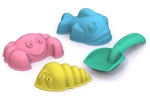 Summer Set №5 "Skoda" (Shovel + 3 Molds) in Net