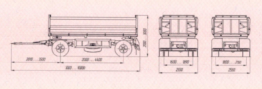 Container Transport Trailer, UST Brand, Type 94651H, Model 94651H-00062??-??