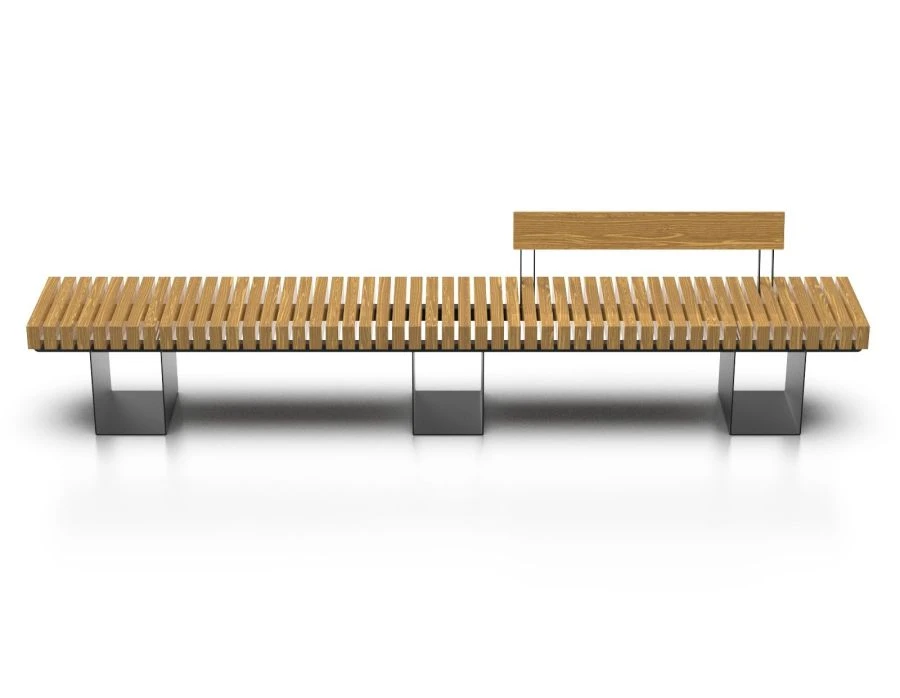 Zigzag Straight Bench with Backrest A1016