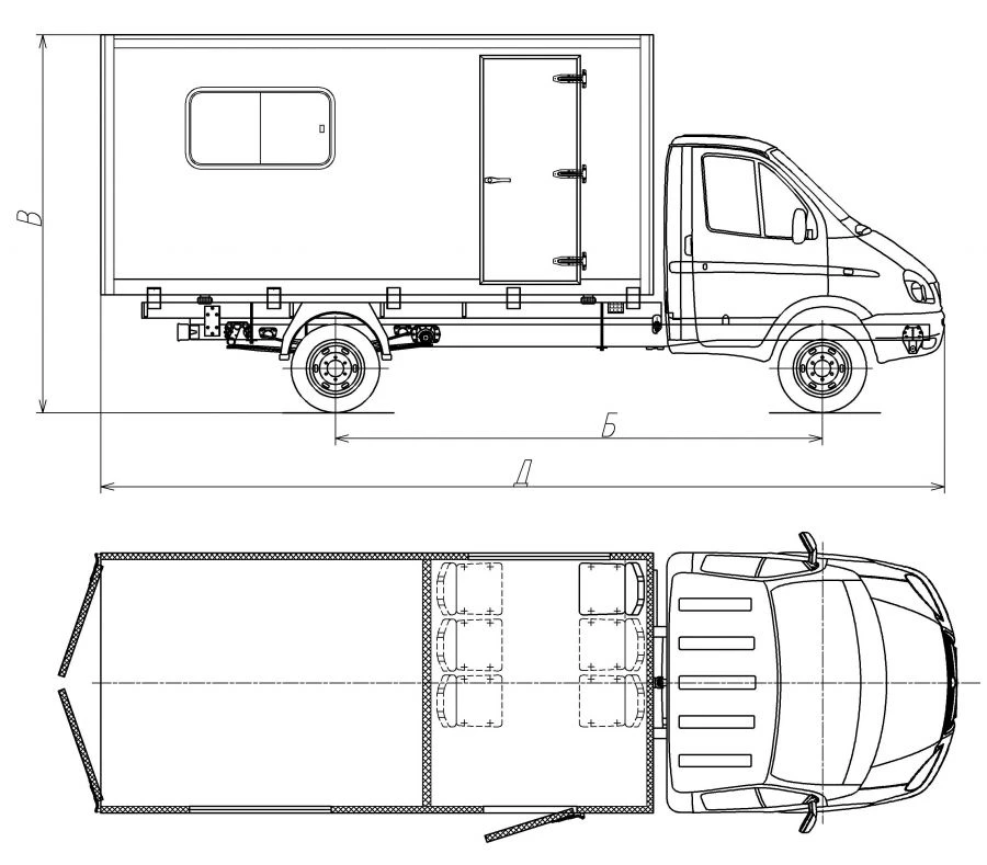 Cargo Trucks with Gasoline Engine 3008CF-1 on GAZ 2310 Chassis