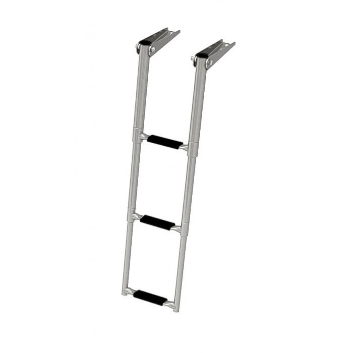 Telescopic Folding Narrow Boat Ladder with 3 Black Steps, Art. 040161BT