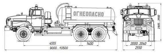 Oil and Gas Condensate Collection Tank AKN/AKNS 4680K7 on Ural 4320 Chassis