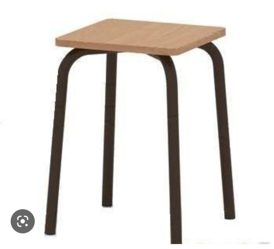 Sturdy Metal Frame Stool with Laminated Seat