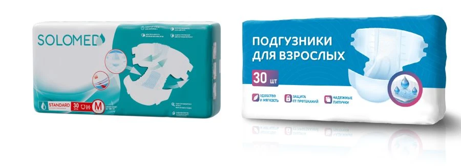 Adult Disposable Diapers "Standard" Size M - 30 Pieces
