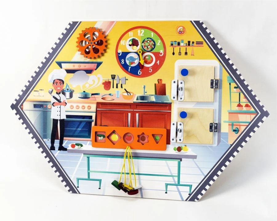 Wall-Mounted Busy Board for Chefs, Series Learn Professions