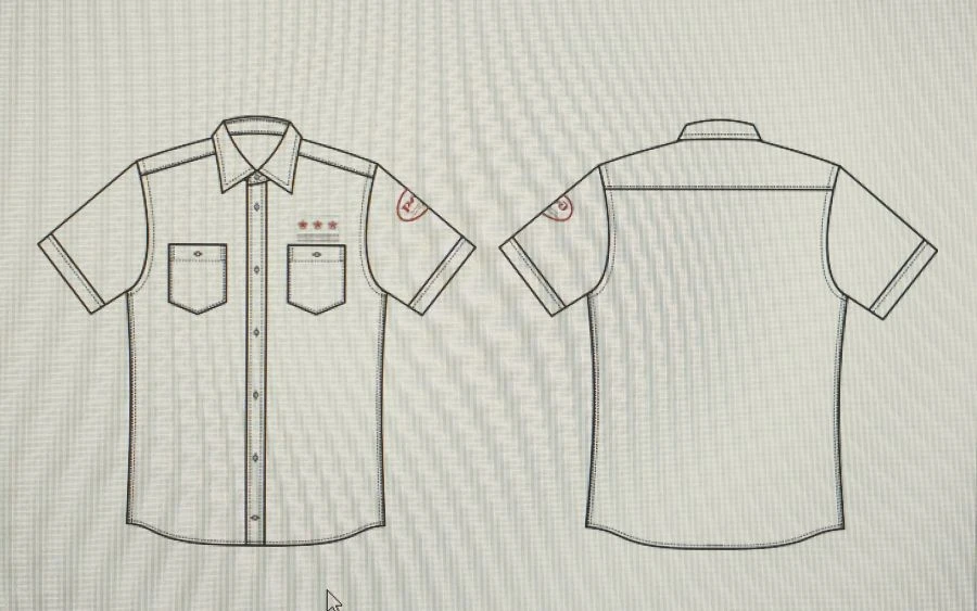 Short-Sleeve Formal Shirt for Train Staff, Custom Design