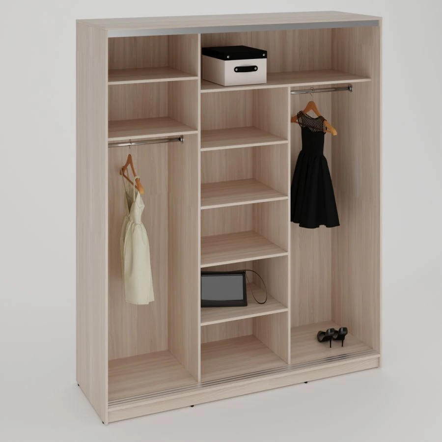 Sliding Wardrobe SHK-15 with Three Compartments