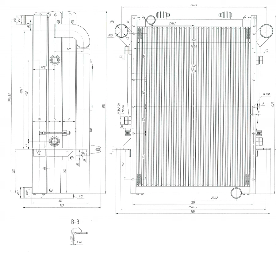 Radiator Block BR-708B.1301.0000 for Engine Cooling