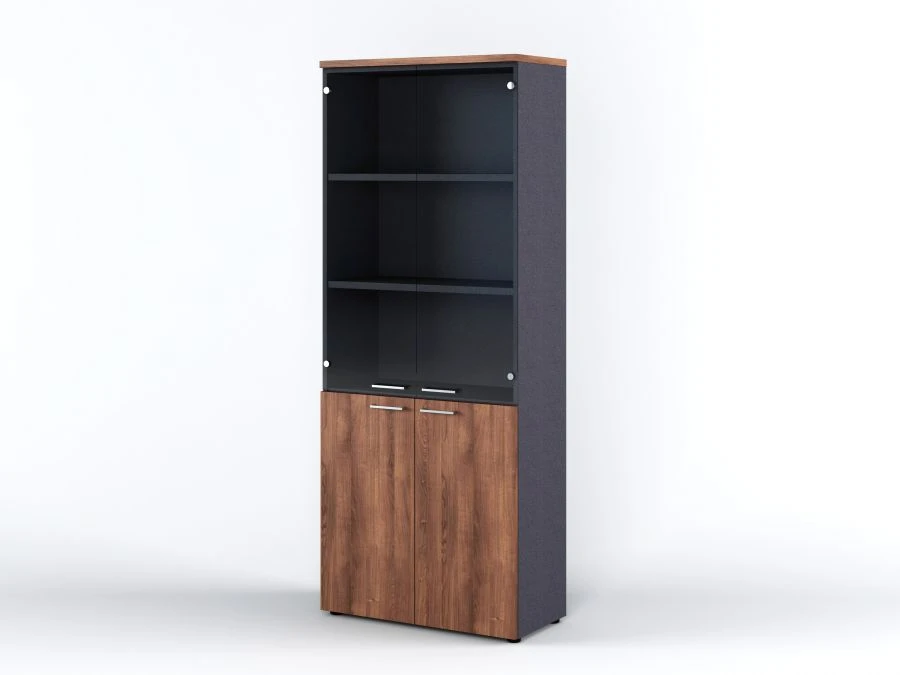Wide Combined Office Cabinet with Glass - Art. FШНС 02
