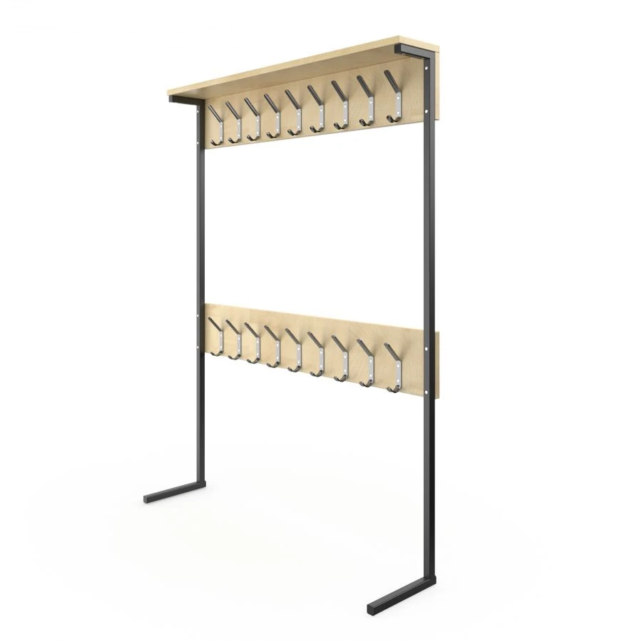 One-Sided Floor Coat Rack with Metal Frame