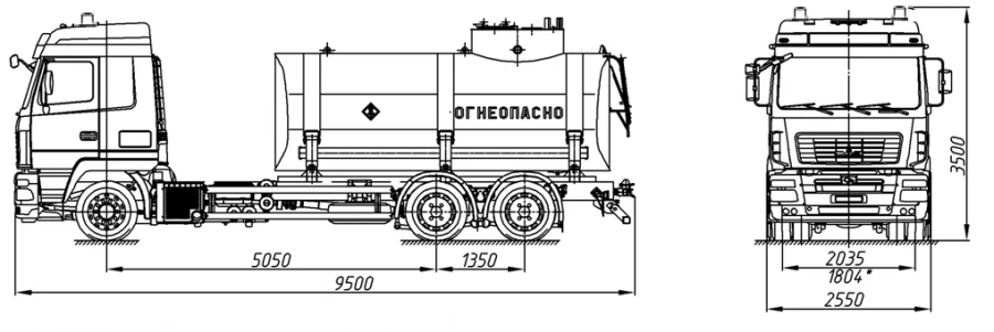 Автоцистерна нефтепромысловая АЦН 4680G6-10 на шасси МАЗ 6310Е9