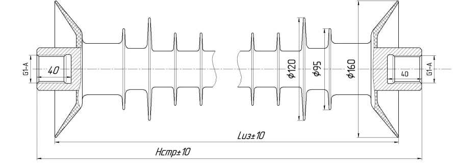 Ribbed Shell Insulation Fixator for Electric Railway FSPKr 70-25/1.3-P-R