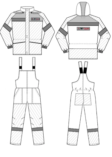 Men's Protective Suit (Jacket and Overalls) for Industrial Use