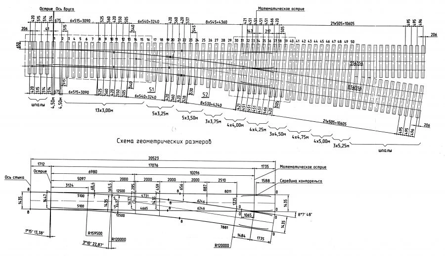 R65 Type Switch 1/7 for Railway Tracks
