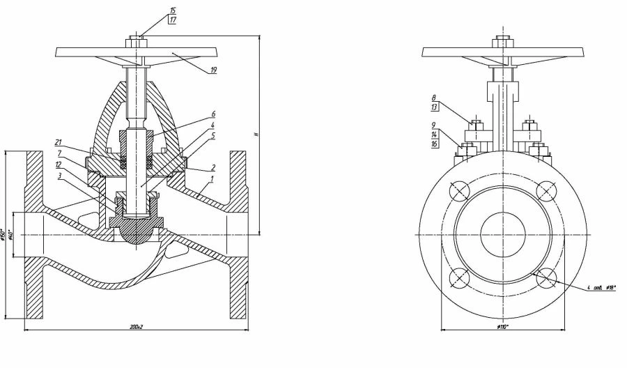 Flanged Control Valve DN 40 PN 10 Series 458 (KMIА.491115.001-05)