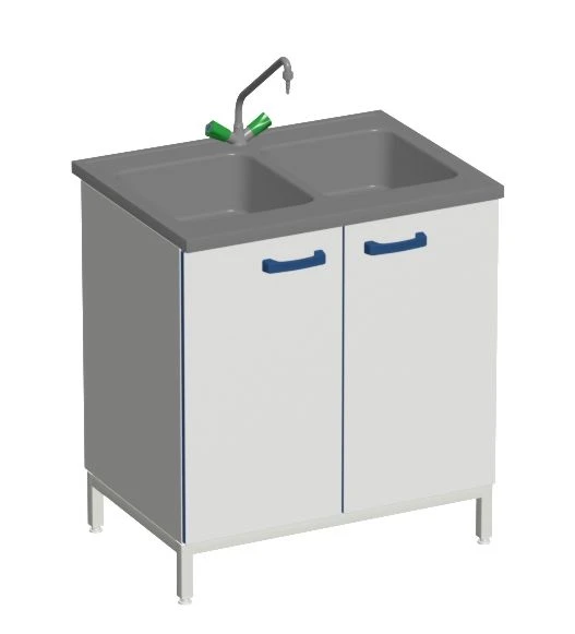 Wooden Washing Table with 2 Bowls - Model SMD