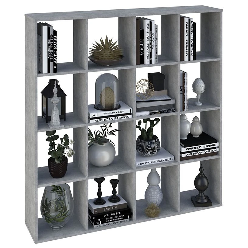 Polini Home Smart Cubic 16 Sections Shelf, Concrete, Art. 0001695.75